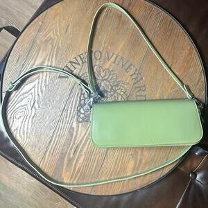 Rachel Zoe pistachio rectangle satchel cross body purse